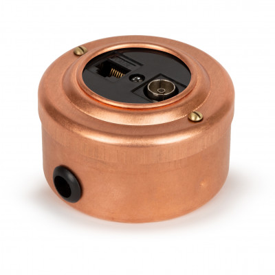 Розетка информационная RJ45+TV (CAT. 5E), цвет "Nat copper" черная вставка Розетка информационная RJ45+TV (CAT. 5E), цвет "Nat copper" черная вставка