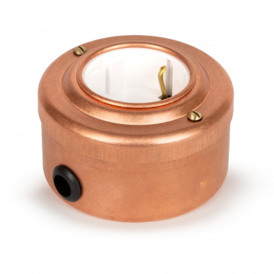 Розетка электрическая с з/к и шторками 16А, цвет "Nat copper" белая вставка Розетка электрическая с з/к и шторками 16А, цвет "Nat copper" белая вставка