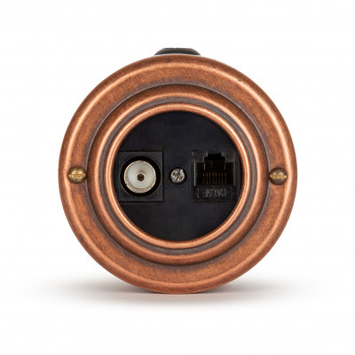 Розетка информационная RJ45+TV (CAT. 5E), цвет "Old copper" черная вставка Розетка информационная RJ45+TV (CAT. 5E), цвет "Old copper" черная вставка