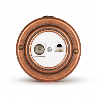 Розетка информационная RJ45+TV (CAT. 5E), цвет "Old copper" белая вставка Розетка информационная RJ45+TV (CAT. 5E), цвет "Old copper" белая вставка