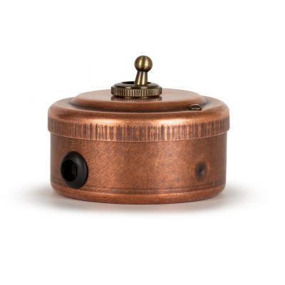 Переключатель тумблерный с гайкой 1кл (проходной) 10А, цвет "Old copper" Переключатель тумблерный с гайкой 1кл (проходной) 10А, цвет "Old copper"