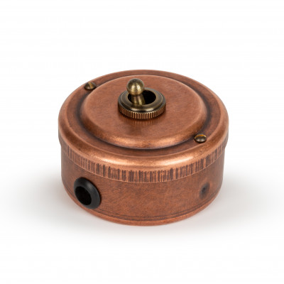 Переключатель тумблерный с гайкой 1кл (проходной) 10А, цвет "Old copper" Переключатель тумблерный с гайкой 1кл (проходной) 10А, цвет "Old copper"