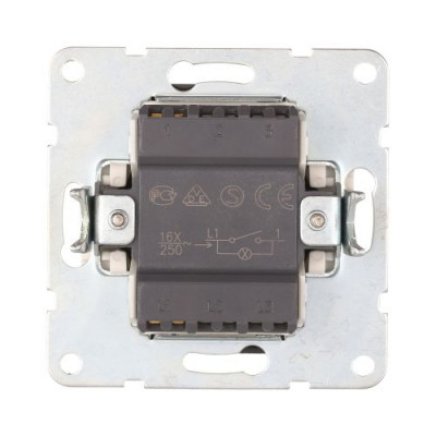 Переключатель одноклавишный с индикацией (проходной) LK60, сосна Переключатель одноклавишный с индикацией (проходной) LK60, сосна