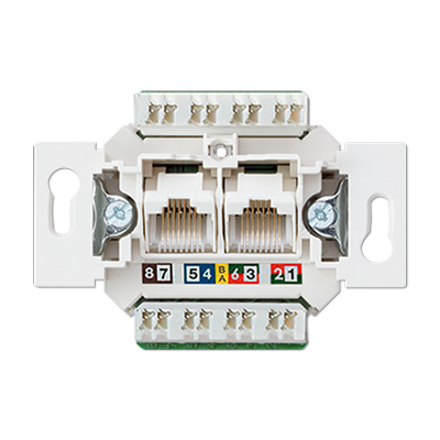 Розетка компьютерная RJ-45 двойная кат. 6/6А, неэкранированная jung Розетка компьютерная RJ-45 двойная кат. 6/6А, неэкранированная jung