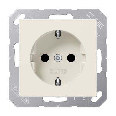 Розетка SCHUKO с защитными шторками, 16А/250V, дюропласт. слоновая кость Розетка SCHUKO с защитными шторками, 16А/250V, дюропласт. слоновая кость