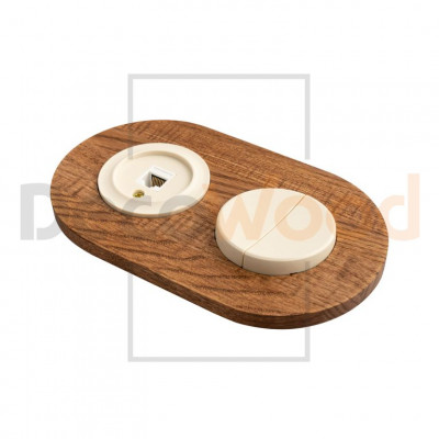 Рамка круглая, 2 поста, под механизмы OneKey, ясень в масле Рамка круглая, 2 поста, под механизмы OneKey, ясень в масле