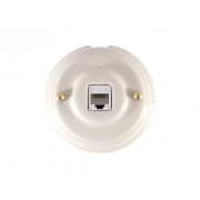 Компьютерная розетка RJ-45 , золотистые колпачки, цвет: белый