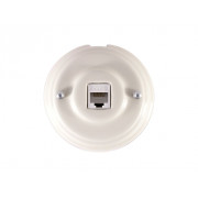 Компьютерная розетка RJ-45 , серебристые колпачки, цвет: белый
