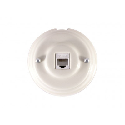 Компьютерная розетка RJ-45 , серебристые колпачки, цвет: белый Компьютерная розетка RJ-45 , серебристые колпачки, цвет: белый