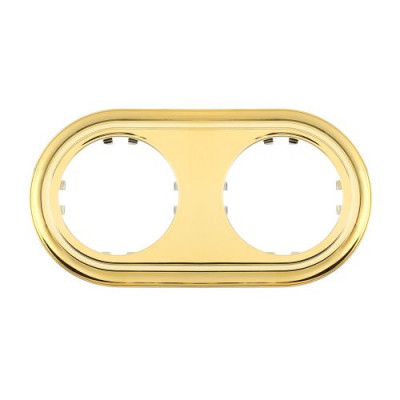 Рамка круглая LK Vintage, 2 поста, золотая Рамка круглая LK Vintage, 2 поста, золотая
