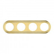 Рамка круглая LK Vintage, 4 поста, золотая