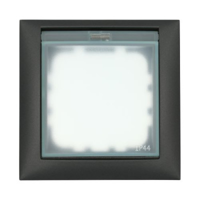 Рамка с крышкой IP44 LK60, черный бархат Рамка с крышкой IP44 LK60, черный бархат