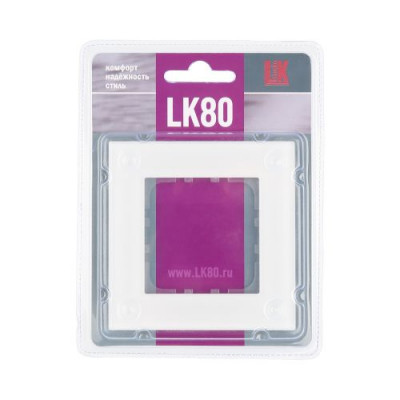 Рамка из натурального стекла LK80, 1 пост, белая Рамка из натурального стекла LK80, 1 пост, белая