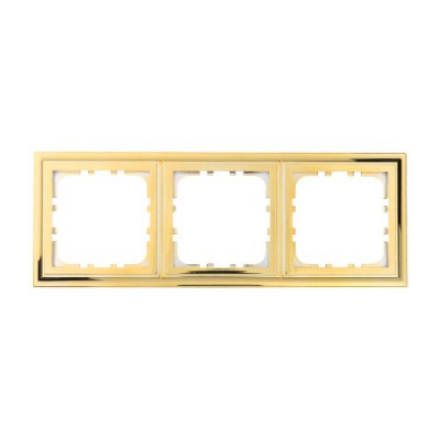 Рамка "CLASSIC" LK80, 3 поста, золотая Рамка "CLASSIC" LK80, 3 поста, золотая